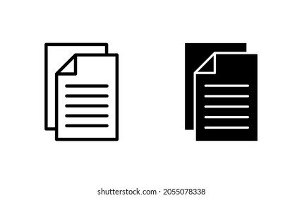Document icons set. Paper sign and symbol. File Icon