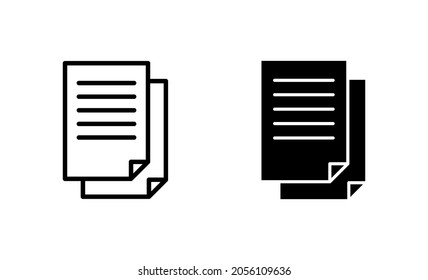 Conjunto de iconos del documento. Signo y símbolo de papel. Icono de archivo