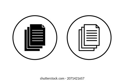 Document icons set. Paper sign and symbol. File Icon