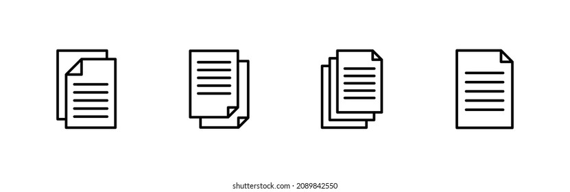 Conjunto de iconos del documento. Signo y símbolo de papel. Icono de archivo