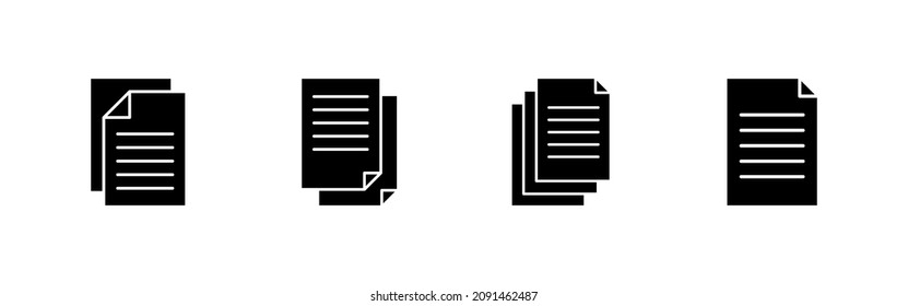 Document icons set. Paper sign and symbol. File Icon