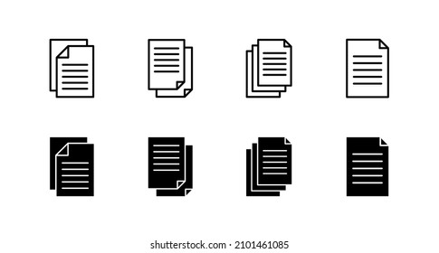 Document icons set. Paper sign and symbol. File Icon