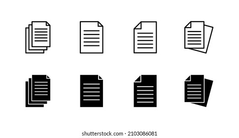 Document icons set. Paper sign and symbol. File Icon