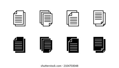 Document icons set. Paper sign and symbol. File Icon