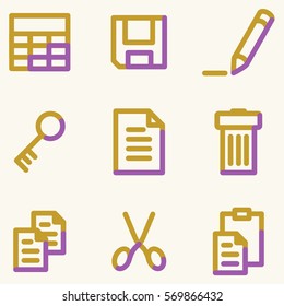 Document icons set, signs for infographics, web, presentation