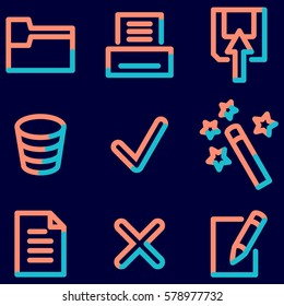 Document icons set, signs for infographics, web, presentation