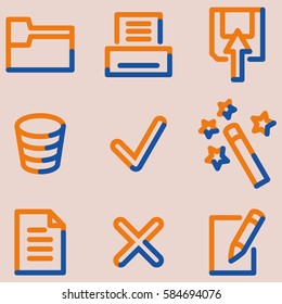 Document icons set, signs for infographics, web, presentation