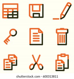 Document icons set, signs for infographics, web, presentation