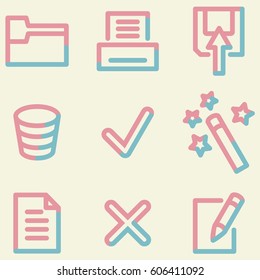 Document icons set, signs for infographics, web, presentation
