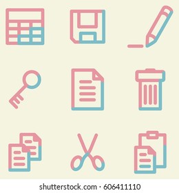 Juego de iconos de documento, signos para infografías, web, presentación