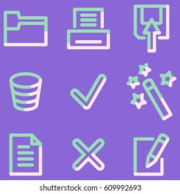 Document icons set, signs for infographics, web, presentation