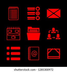 document icons set with task, agenda and folder vector set
