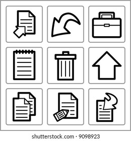 Document icons set. Vector.