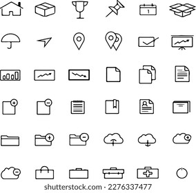 Document icons, simple lines, customizable
