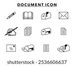 Document Icons Strokes Not Expanded Outlines Stock Vector.Eps 10