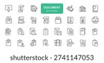 Document Icons. Thin Line Symbol Elements Collection.