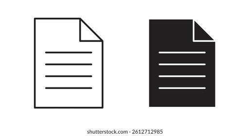 Document icons. thin line vector icons