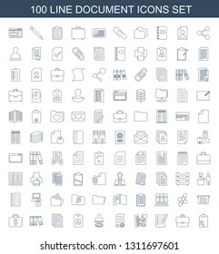 document icons. Trendy 100 document icons. Contain icons such as clipboard, case, check list, paper, ed document, stamp, newspaper, binder, share. icon for web and mobile.