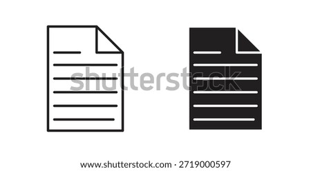 Document icons, vector symbols. filled flat sign