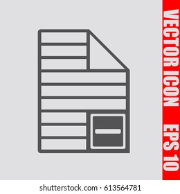 Document icon,sign,symbol isolated in flat style.Vector illustration.