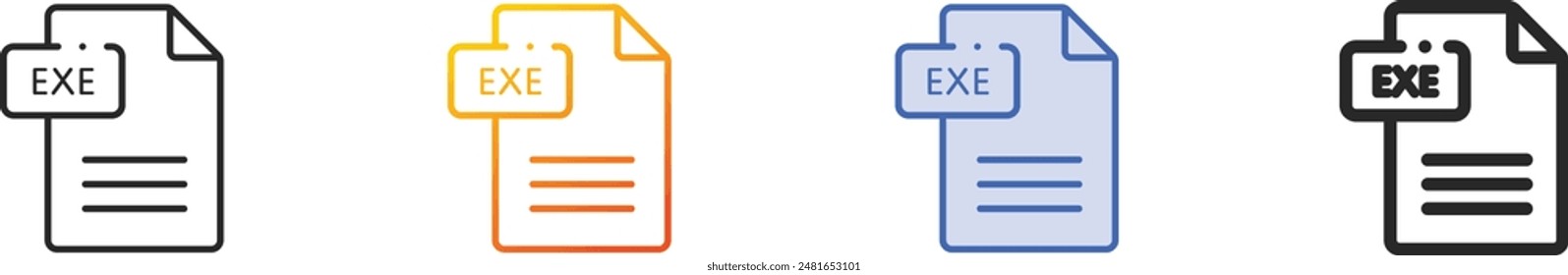 document icon.Thin Linear, Gradient, Blue Stroke and bold Style Design Isolated On White Background