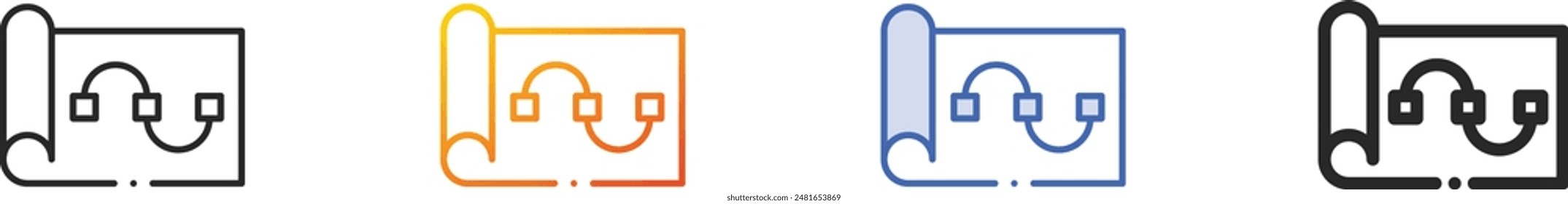 document icon.Thin Linear, Gradient, Blue Stroke and bold Style Design Isolated On White Background