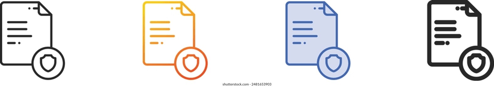 document icon.Thin Linear, Gradient, Blue Stroke and bold Style Design Isolated On White Background