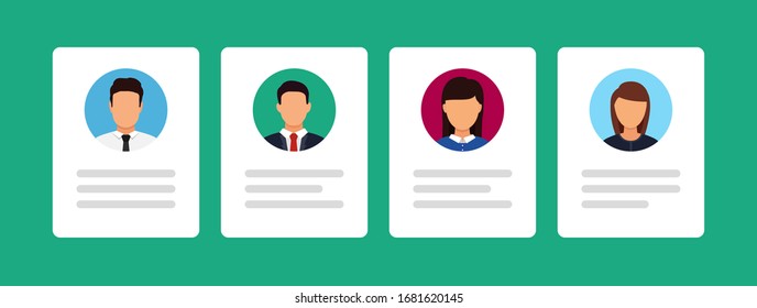 Document ID with person photo. Vector icon in flat
