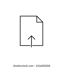 document import upload outline icon. Signs and symbols can be used for web, logo, mobile app, UI, UX