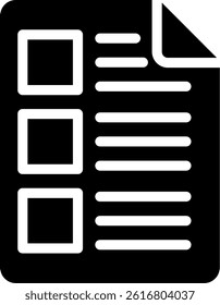 Document Index Glyph Vector Icon Design