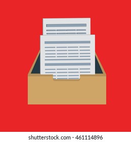 Document info graphic on red background,vector