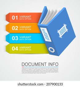 Document info numbers, Color arrow file, Vector Illustration