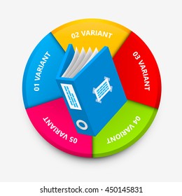 Document info numbers, Color arrow file, Vector Illustration