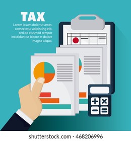 document infographic calculator icon. Tax design. colorful and flat illustration