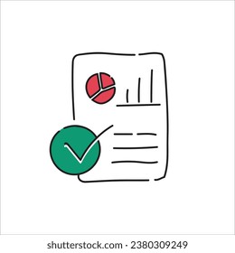 Document Information Check Icon Illustration in Vector