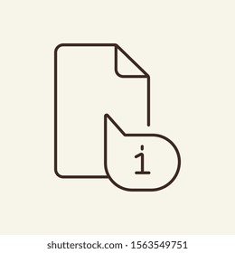 Document information icon template. Document concept. Vector. Thin line icon design. Flat illustration can be used for web design, user interface, infographics
