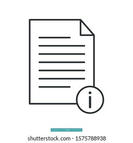 Document information icon vector illustration logo template for many purpose. Isolated on white background.