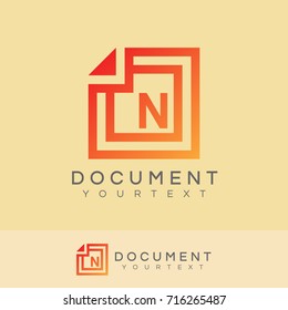 document initial Letter N Logo design