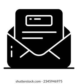 Document inside letter envelope showing letter concept vector