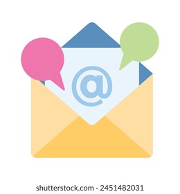 Document inside letter envelope showing email concept vector