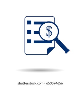 Document inspection icon. Linear design symbol with thin line and monochrome outline minimal style. Editable stroke.