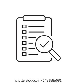 Document inspection icon, template for graphic and web design. vector illustration