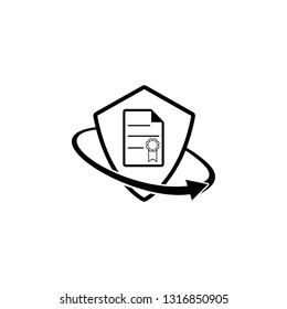 document insurance. Element of insurance in shield icon. Premium quality graphic design icon. Signs and symbols collection icon for websites, web design, mobile app
