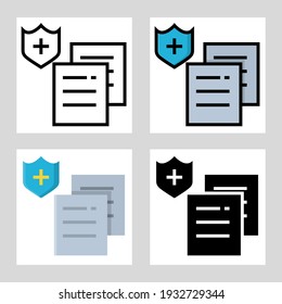 document insurance icon vector design in filled, thin line, outline and flat style.