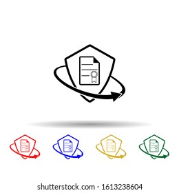 Document insurance multi color style icon. Simple glyph, flat vector of insurance icons for ui and ux, website or mobile application