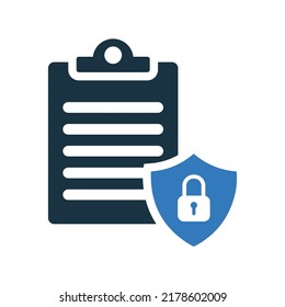 Document, insurance, protection icon. Simple editable vector design isolated on a white background.