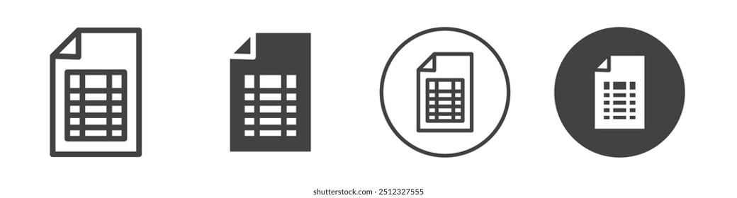 Esquema del logotipo del Vector del icono de la Factura del documento