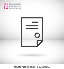 document isolated minimal icon. signature and impress line vector icon for websites and mobile minimalistic flat design.