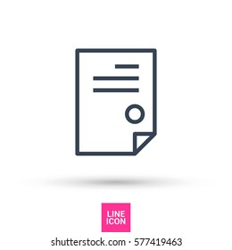 document isolated minimal icon. signature and impress line vector icon for websites and mobile minimalistic flat design.