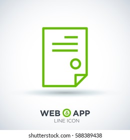 document isolated minimal icon. signature and impress line vector icon for websites and mobile minimalistic flat design.